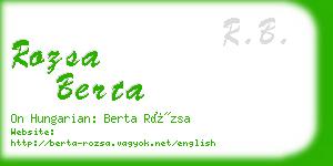 rozsa berta business card